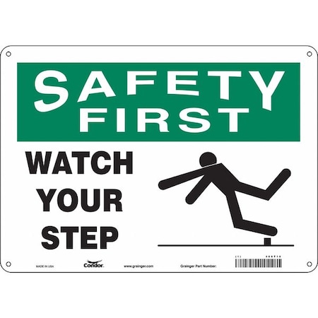 Condor Safety Sign, 10 in Height, 14 in Width, Polyethylene, Horizontal Rectangle, English, 469T10 469T10
