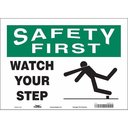 Condor Safety Sign, 10 in Height, 14 in Width, Vinyl, Horizontal Rectangle, English, 469T12 469T12