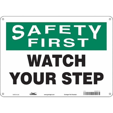 Condor Safety Sign, 10 in Height, 14 in Width, Aluminum, Horizontal Rectangle, English, 469T14 469T14