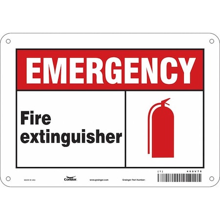 Condor Safety Sign, 7 in Height, 10 in Width, Glow Vinyl, Vertical Rectangle, English 469V78