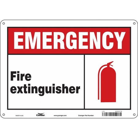 Condor Safety Sign, 10 in Height, 14 in Width, Glow Vinyl, Horizontal Rectangle, English 469V79
