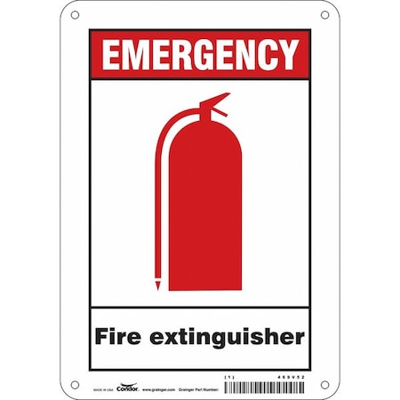 Condor Safety Sign, 10 in Height, 7 in Width, Glow Vinyl, Horizontal Rectangle, English 469V52