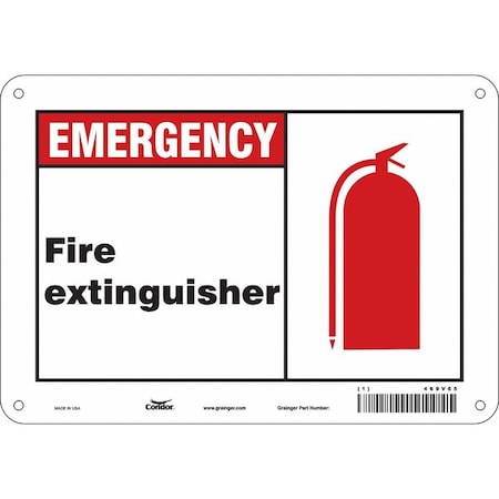 Condor Safety Sign, 7 in Height, 10 in Width, Glow Vinyl, Vertical Rectangle, English 469V65