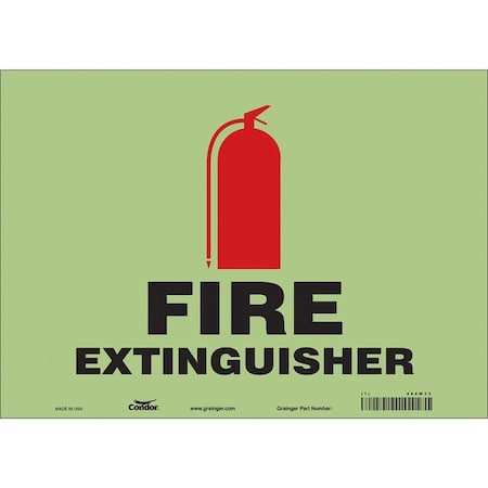 Condor Safety Sign, 10 in Height, 14 in Width, Glow Vinyl, Horizontal Rectangle, English 469W33