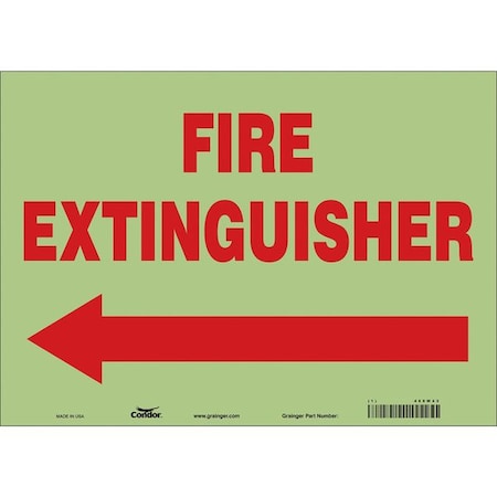 Condor Safety Sign, 10 in Height, 14 in Width, Glow Vinyl, Horizontal Rectangle, English 469W43
