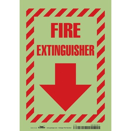 Condor Safety Sign, 10 in Height, 7 in Width, Glow Vinyl, Horizontal Rectangle, English 469X27