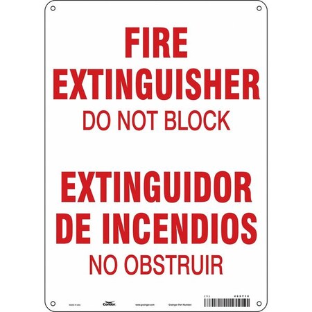Condor Safety Sign, 14 in Height, 10 in Width, Aluminum, Vertical Rectangle, English, Spanish 469Y18