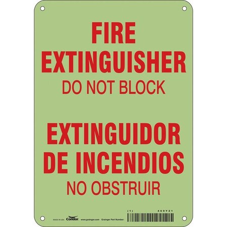 Condor Safety Sign, 10 in Height, 7 in Width, Polyethylene, Horizontal Rectangle, English, Spanish 469Y21