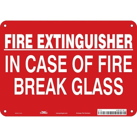 Condor Safety Sign, 7 in Height, 10 in Width, Polyethylene, Vertical Rectangle, English 469Y61