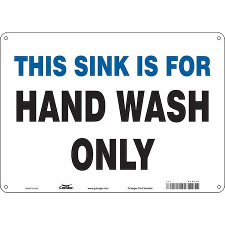 Condor This Sink Is For Hand Wash Only, 14 in W x 10 in H, Horizontal Rectangle, Aluminum, 469C76 469C76