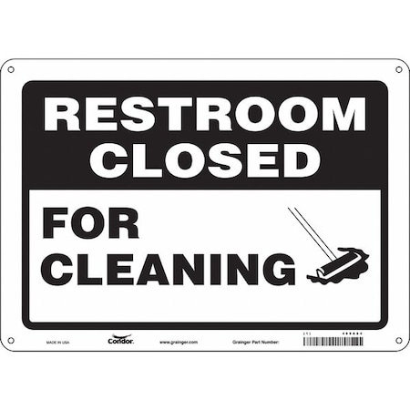 Condor FOR CLEANING, 14 in W x 10 in H, Horizontal Rectangle, Aluminum, 469A84 469A84