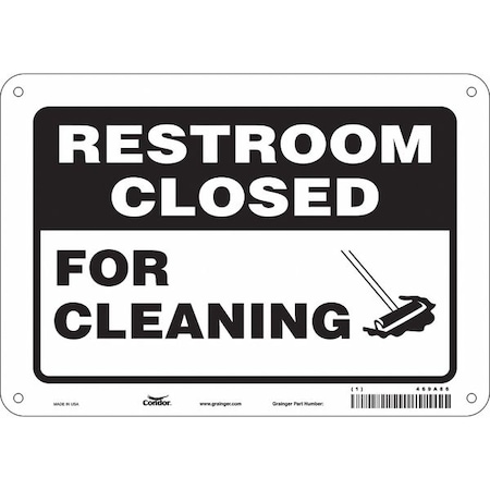 Condor FOR CLEANING, 10 in W x 7 in H, Vertical Rectangle, Polyethylene, 469A86 469A86