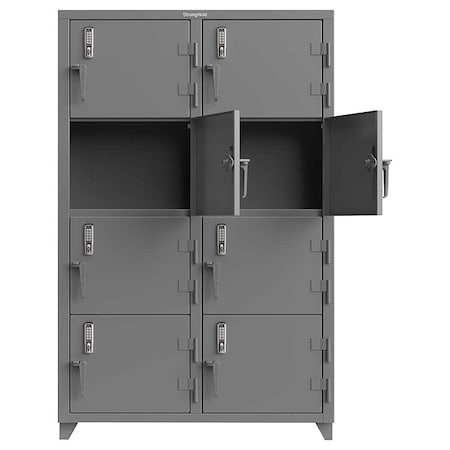 Strong Hold Locker, Assembled, 48" W, 24" D, 75" H 46-8D-24-4T-EK-L