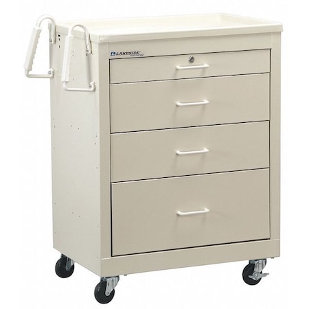 Lakeside Bedside Cart w/9" Panel and Key Lock-4 Drawers BV03