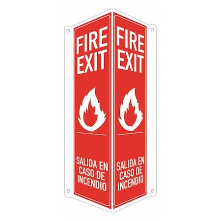 Lyle Safety Sign, 18 in Height, 8 in Width, Aluminum, V-Shape Projection, English LCVB-0042-NA_4x18