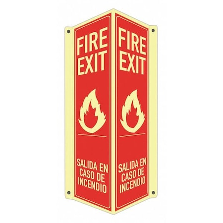 Lyle Safety Sign, 18 in Height, 8 in Width, Aluminum, V-Shape Projection, English LCVB-0042-GA_4x18