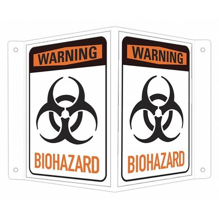 Lyle Warning Sign, 6 in H, 7 1/2 in W, V-Shape Projection, English, LCVB-0001-RA_4x6 LCVB-0001-RA_4x6