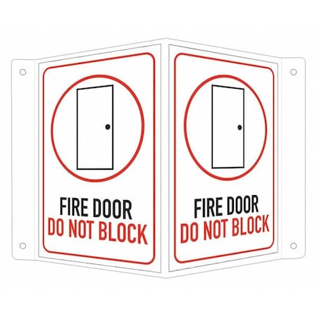 Lyle Safety Sign, 6 in Height, 7 1/2 in Width, Aluminum, V-Shape Projection, English LCVB-0006-NA_4x6