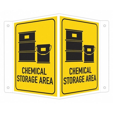 Lyle Safety Sign, 6 in H, 7 1/2 in W, V-Shape Projection, English, LCVB-0014-NA_4x6 LCVB-0014-NA_4x6