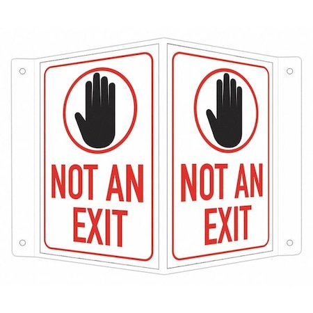 Lyle Exit Sign, Recycled Aluminum, 7-1/2" W, 6" H, Not An Exit (w Sym), White LCVB-0024-NA_4x6