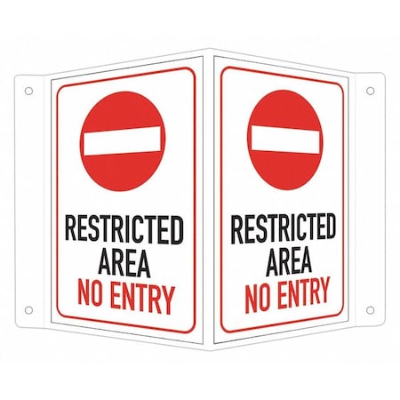 Lyle Safety Sign, 6 in H, 7 1/2 in W, Aluminum, V-Shape Projection, English, LCVB-0026-RA_4x6 LCVB-0026-RA_4x6
