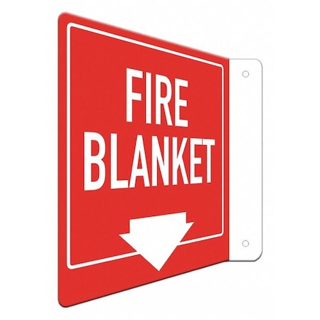 Lyle No Header, FIRE BLANKET (W DOWN ARROW), 8 in W x 8 in H, L-Shape Projection, Aluminum LCFL-0009-NA_8x8