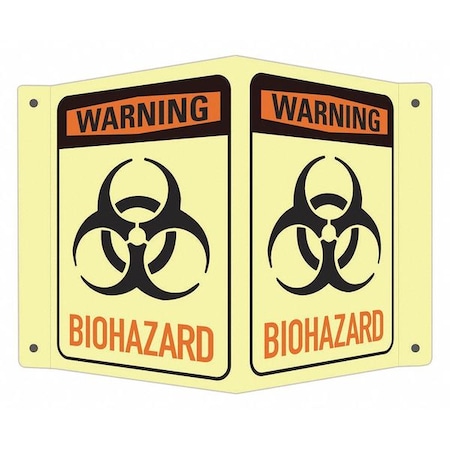 Lyle Warning Sign, 6 in H, 7 1/2 in W, V-Shape Projection, English, LCVB-0001-GA_4x6 LCVB-0001-GA_4x6