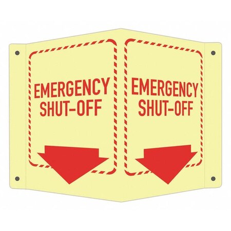 Lyle Emergency Shut-Off. 7 1/2 in W x 6 in H, V-Shape Projection, Aluminum, LCVB-0016-GA_4x6 LCVB-0016-GA_4x6