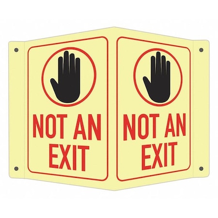 Lyle Exit Sign, Recycled Aluminum, 7-1/2" W, 6" H, Not An Exit (w Sym), White LCVB-0024-GA_4x6