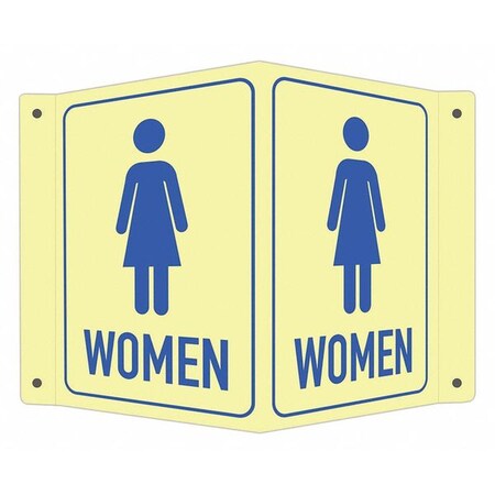 Lyle Women (w Sym), 7 1/2 in W x 6 in H, V-Shape Projection, Aluminum, LCVB-0038-GA_4x6 LCVB-0038-GA_4x6