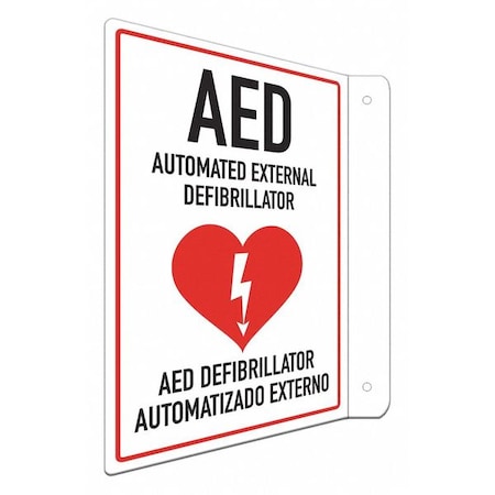 Lyle AED Automated External Defibrillator, Spanish-Bilingual, 8 in W x 12 in H, LCFL-0038-NA_8x12 LCFL-0038-NA_8x12
