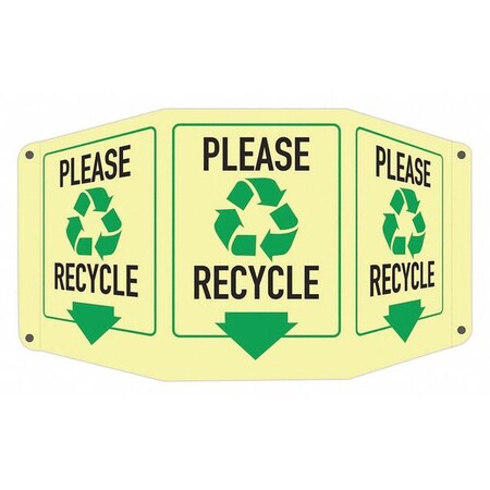 Lyle Please Recycle (w Sym & Down Arrow), 17 1/2 in W x 10 in H, Tri-Bend, Aluminum, LCTB-0003-GA_7x10 LCTB-0003-GA_7x10