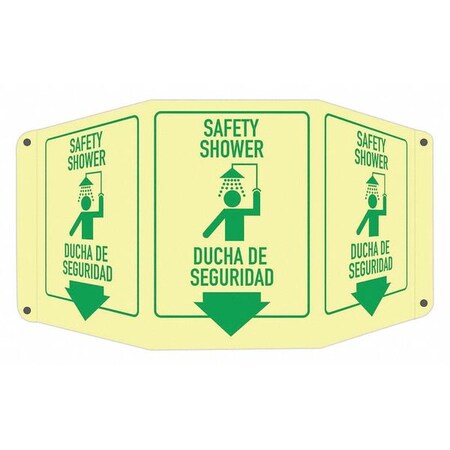 Lyle Safety Shower Ducha De Seguridad, 17 1/2 in W x 10 in H, Tri-Bend, Aluminum, LCTB-0011-GA_7x10 LCTB-0011-GA_7x10