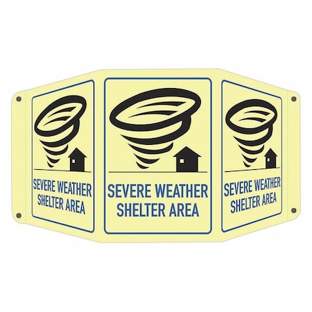Lyle No Header, SEVERE WEATHER SHELTER AREA (W SYM), 17 1/2 in W x 10 in H, Tri-Bend, Aluminum LCTB-0014-GA_7x10