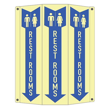 Lyle Rest Room, 12 in x 8 1/4 in, V-Shape Projection, Aluminum, LCTB-0017-GA_2.67x14 LCTB-0017-GA_2.67x14