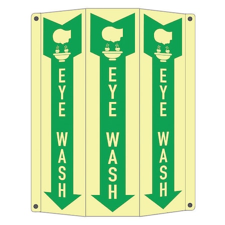 Lyle Eye Wash, 10 in x 8 1/4 in, Tri-Bend, Aluminum, LCTB-0018-GA_2.67x14 LCTB-0018-GA_2.67x14