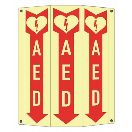 Lyle AED Automated External Defibrillator, 10 in x 8 1/4 in, Tri-Bend, Aluminum, LCTB-0020-GA_2.67x12 LCTB-0020-GA_2.67x12