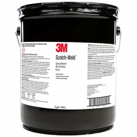 3M Epoxy Adhesive, 460 Series, White, Pail, 2:01 Mix Ratio, 4 hr Functional Cure 460