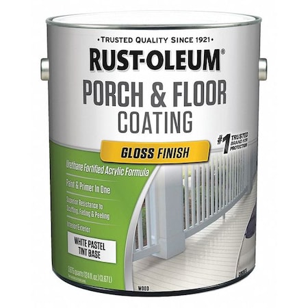 Rust-Oleum 1 gal Floor Coating, Gloss Finish, White, Water Base 320472
