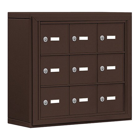 Salsbury Industries Cell Phone Locker, 24" W, 6-1/4" D, 20" H, (3) Wide, (3) Tier, Bronze 19035-09ZSK