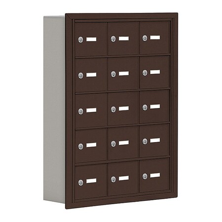Salsbury Industries Cell Phone Locker, 22-3/4" W, 5-3/4" D, 29-3/4" H, (3) Wide, (5) Tier, Bronze 19055-15ZRK