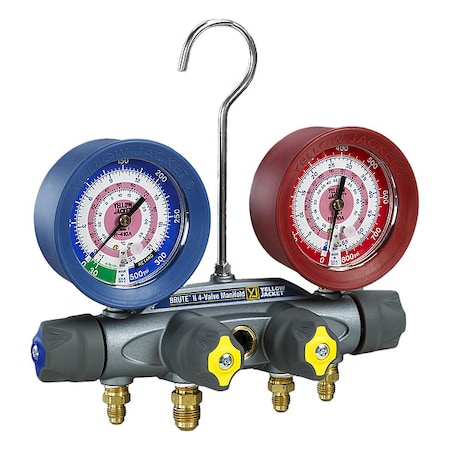 Yellow Jacket Manifold Gauge Set, 3 1/8 in Gauge 46000