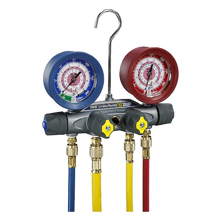Yellow Jacket Manifold Gauge Set, 5 ft L, 3 1/8 in Gauge 46003
