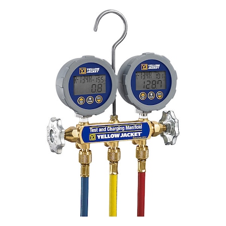 Yellow Jacket Manifold Gauge Set, 5 ft L, 3 1/8 in Gauge 46062