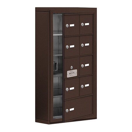 Salsbury Industries Cell Phone Locker, 17-1/2" W, 6-1/4" D, 31" H, (2) Wide, (5) Tier, Bronze 19155-09ZSK