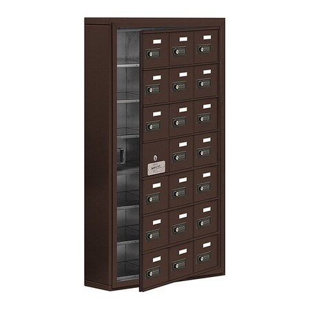 Salsbury Industries Cell Phone Locker, 24" W, 6-1/4" D, 42" H, (3) Wide, (7) Tier, Bronze 19175-21ZSC