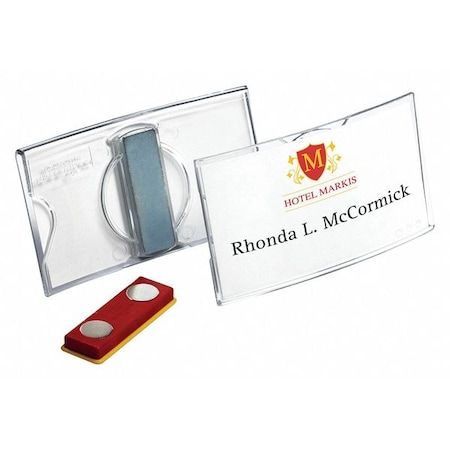 Durable Office Products Name Badge, Magnet, 1/4" W, 1-11/16" H, PK25 812319