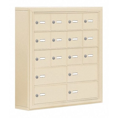 Salsbury Industries Cell Phone Locker, 30-1/2" W, 6-1/4" D, 31" H, (4) Wide, (5) Tier, Sand 19055-16SSK