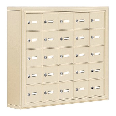 Salsbury Industries Cell Phone Locker, 37" W, 6-1/4" D, 31" H, (5) Wide, (5) Tier, Sand 19055-25SSK