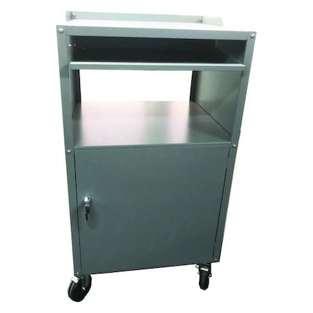 ZORO SELECT Mobile Computer Cabinet, Gray, PC, Steel 462D21